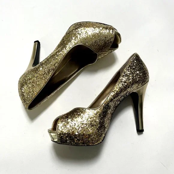 Nine West Shoes Nwob Nine West Peep Toe Platform Pump Gold